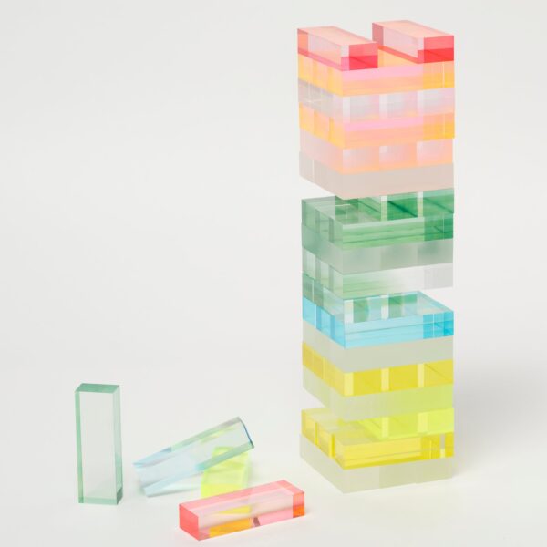 SCLJTSHE_2 Lucite Jumbling Tower – Ombre Sherbert