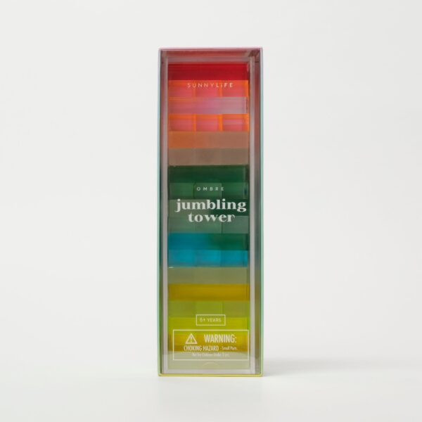 SCLJTSHE_4 Lucite Jumbling Tower – Ombre Sherbert