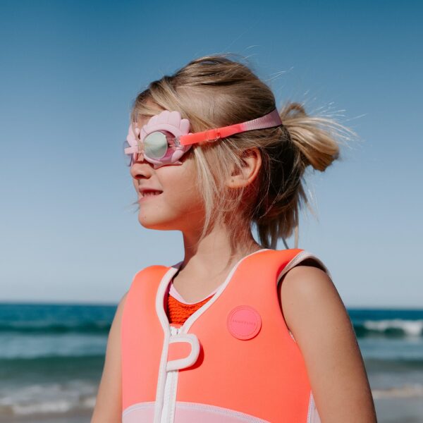 SCMSGNST_L_1 Mini Swim Goggles – Melody the Mermaid Neon Strawberry