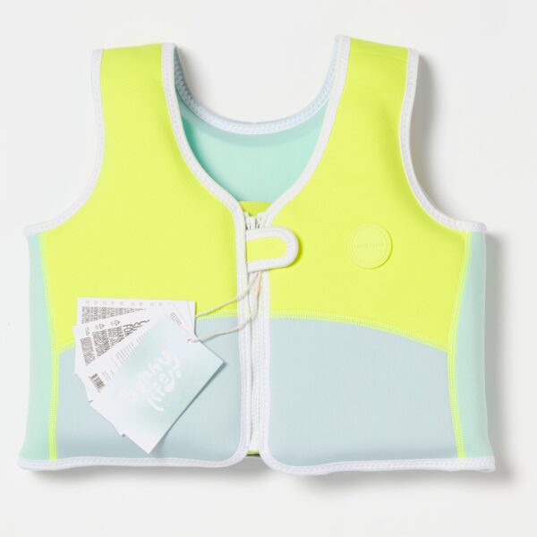 SCMSVAQL_1 Swim Vest 3-6 – Salty the Shark Aqua Neon Yellow