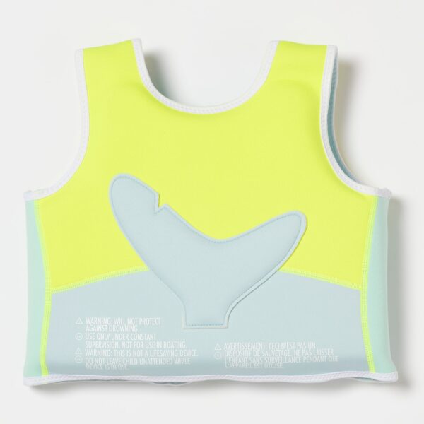 SCMSVAQL_2 Swim Vest 3-6 – Salty the Shark Aqua Neon Yellow