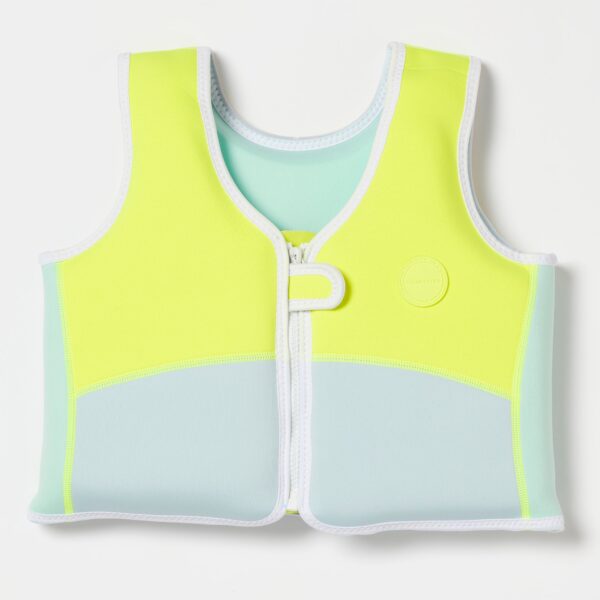 SCMSVAQL_3 Swim Vest 3-6 – Salty the Shark Aqua Neon Yellow
