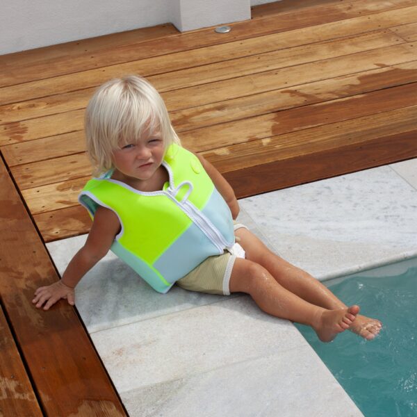Swim Vest 2-3 – Salty the Shark Aqua Neon Yellow