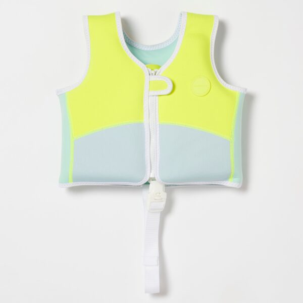 Swim Vest 2-3 – Salty the Shark Aqua Neon Yellow