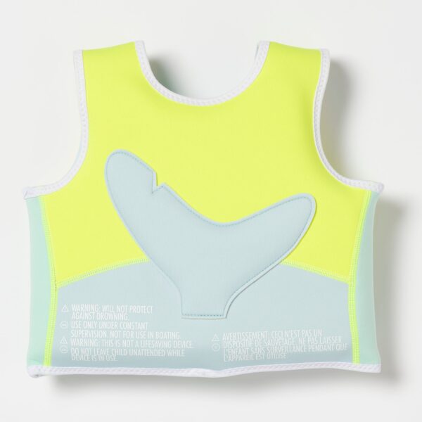 Swim Vest 2-3 – Salty the Shark Aqua Neon Yellow