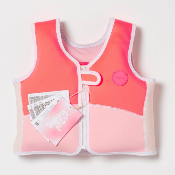 Swim Vest 1-2 – Melody the Mermaid Neon Strawberry