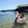 Original Luxe Ride-On Float Swan – The Resort White on White