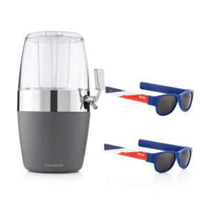 Beer Dispenser Cooler + 2 Roll-Up Sunglasses