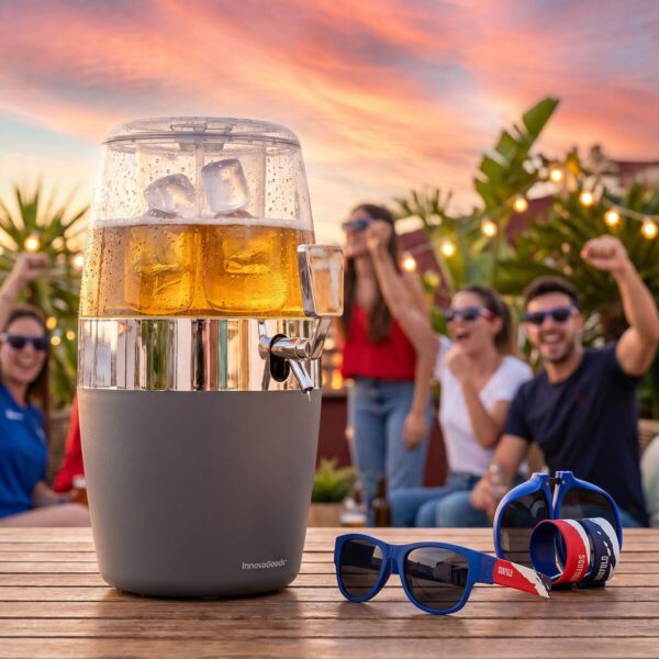 Beer Dispenser Cooler + 2 Roll-Up Sunglasses