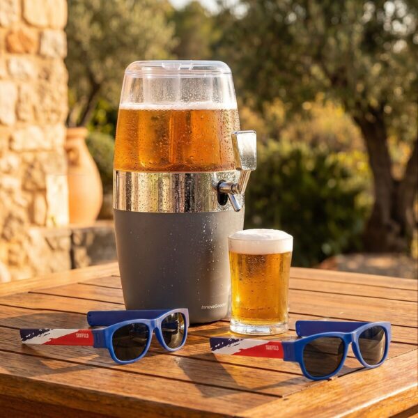 Beer Dispenser Cooler + 2 Roll-Up Sunglasses
