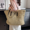 Woven Straw Shoulder Tote Woven Straw Shoulder Tote