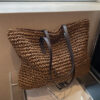 Woven Straw Shoulder Tote Woven Straw Shoulder Tote