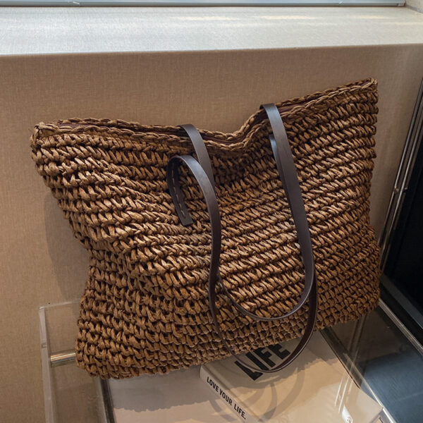 Woven Straw Shoulder Tote Woven Straw Shoulder Tote