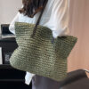 Woven Straw Shoulder Tote Woven Straw Shoulder Tote